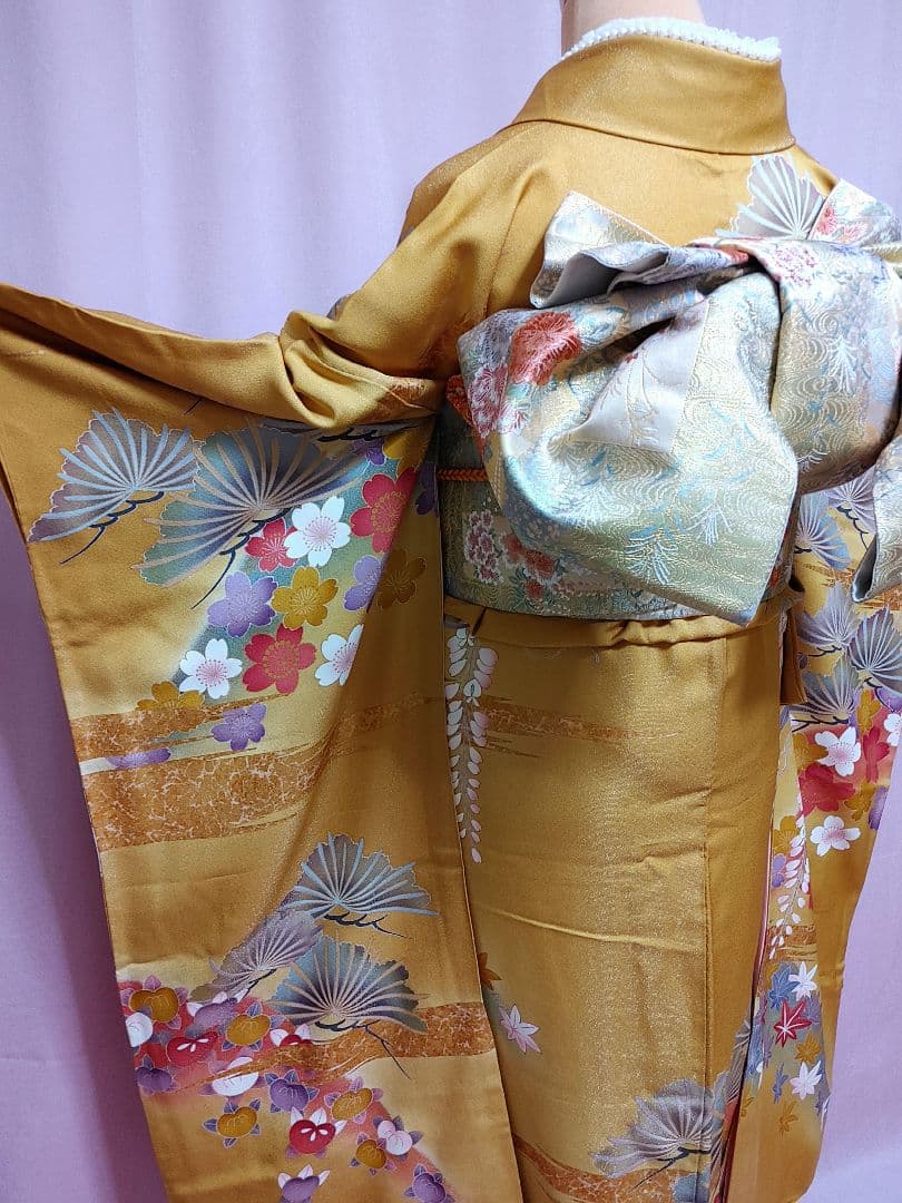 後藤久美子ブランド振袖 袋帯 帯揚げ 帯締め セット 山吹色/ゴールド系