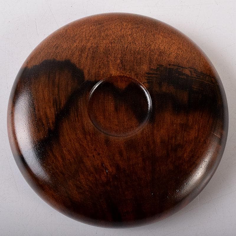 茶道具　中林星山造　黒柿　時鳥蒔絵　香合　共箱　V　7901