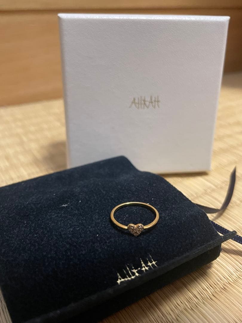 AHKAH ハートパブェリング 3号 K18 ダイヤ ピンキー 定価92400円