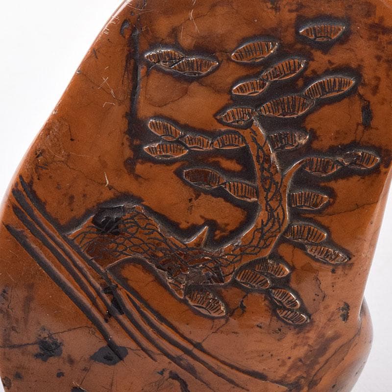 中国 篆刻 玉石彫刻 漢詩山水刻 印材 V R8564