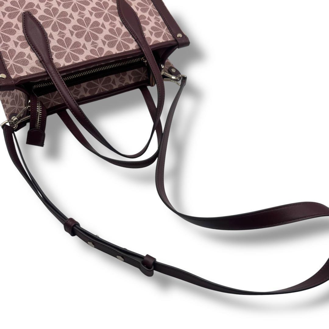 極美品 ケイトスペード ジャガード トートバッグ フラワー 2way