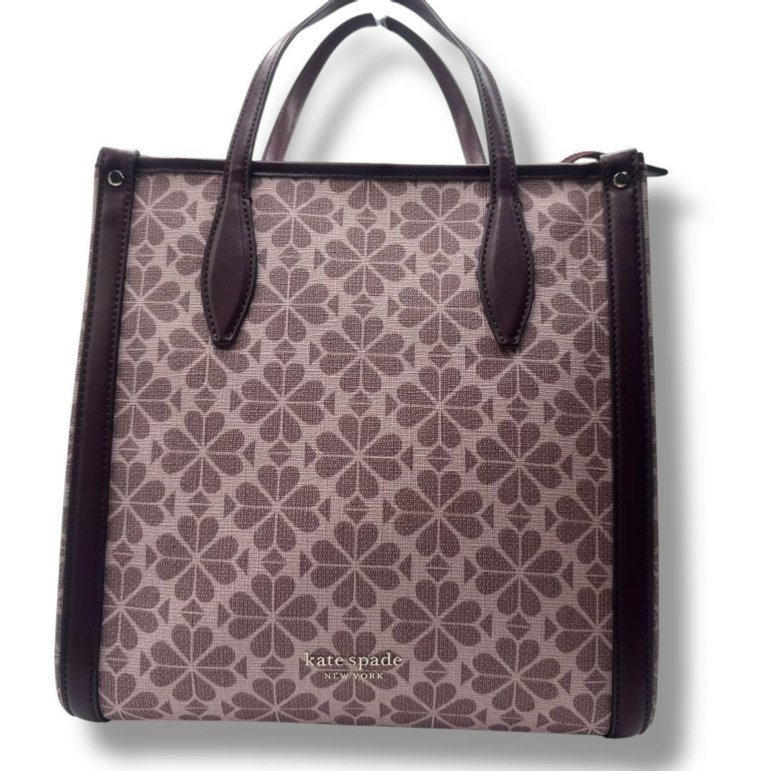 極美品 ケイトスペード ジャガード トートバッグ フラワー 2way