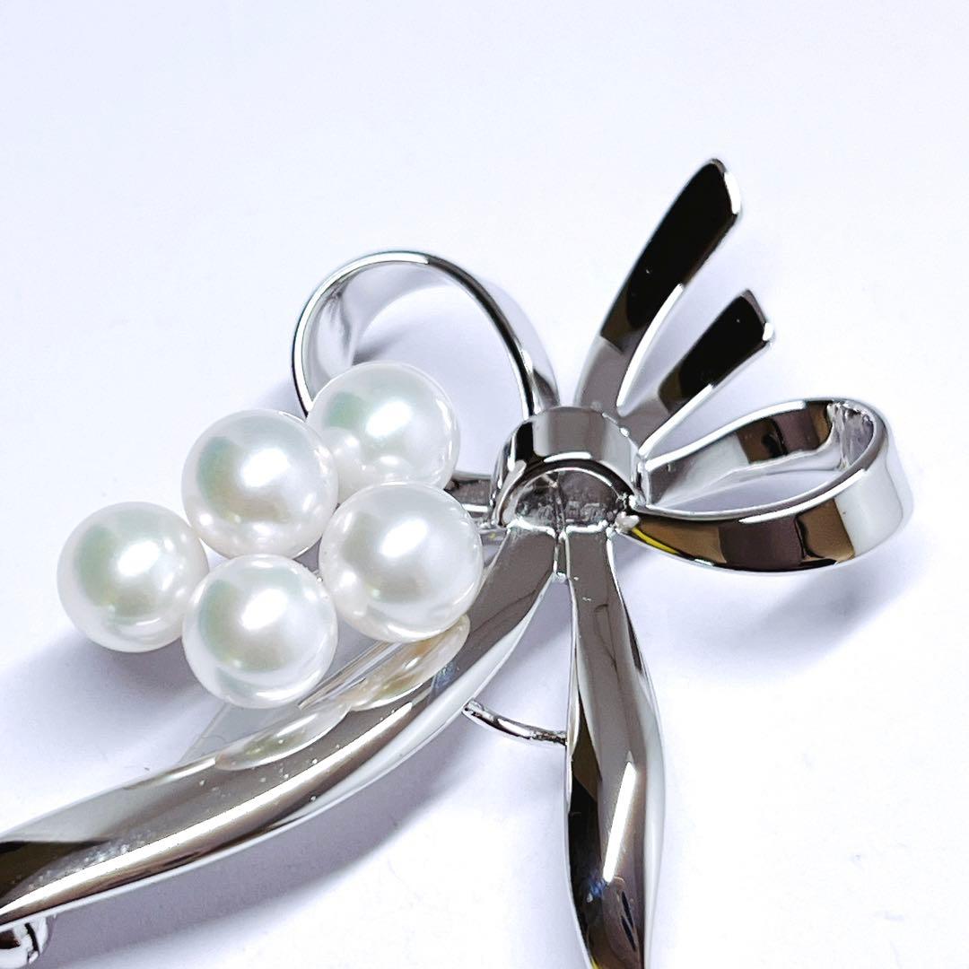 未使用品級】✨MIKIMOTO ミキモト パール ブローチ リボン 愛子様