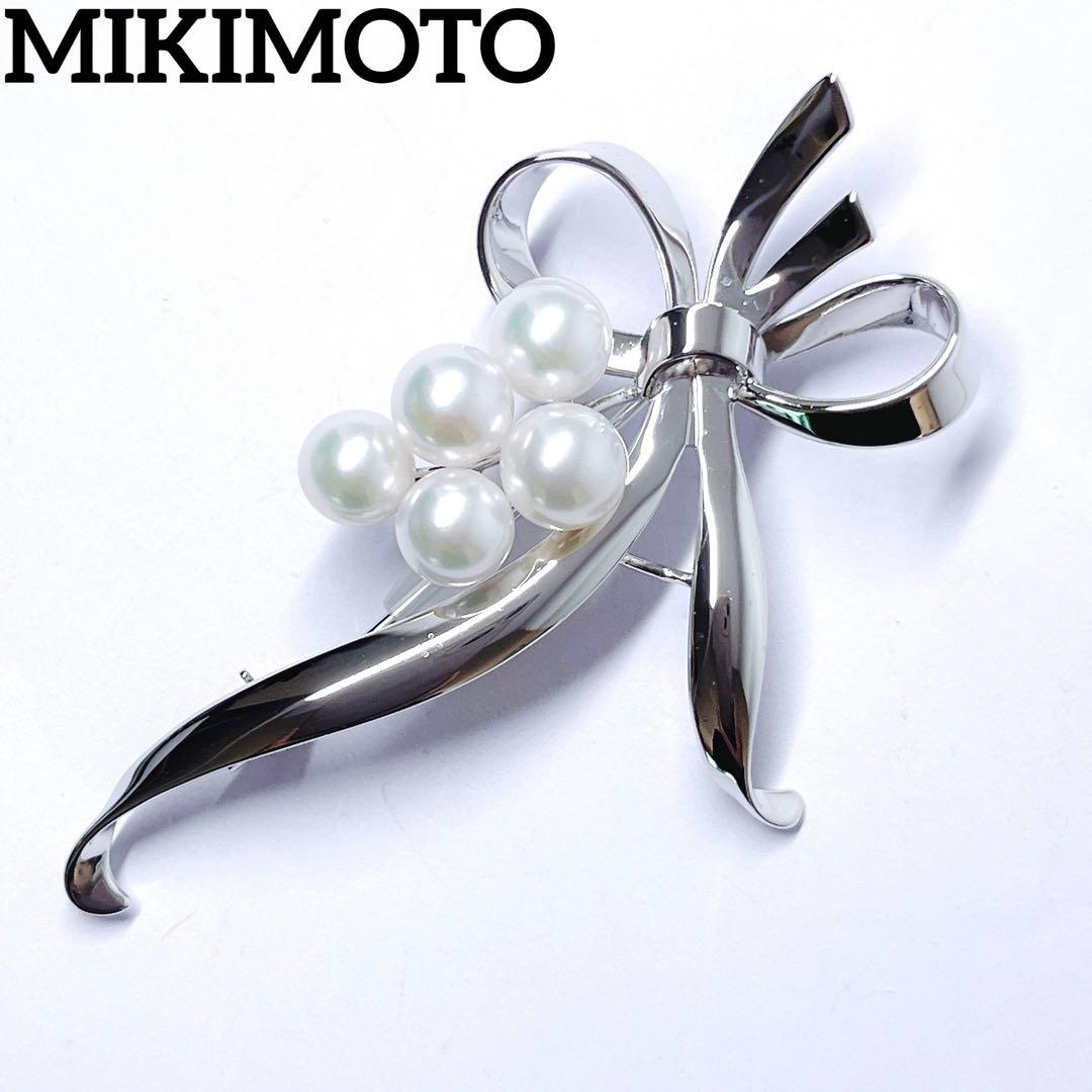 未使用品級】✨MIKIMOTO ミキモト パール ブローチ リボン 愛子様