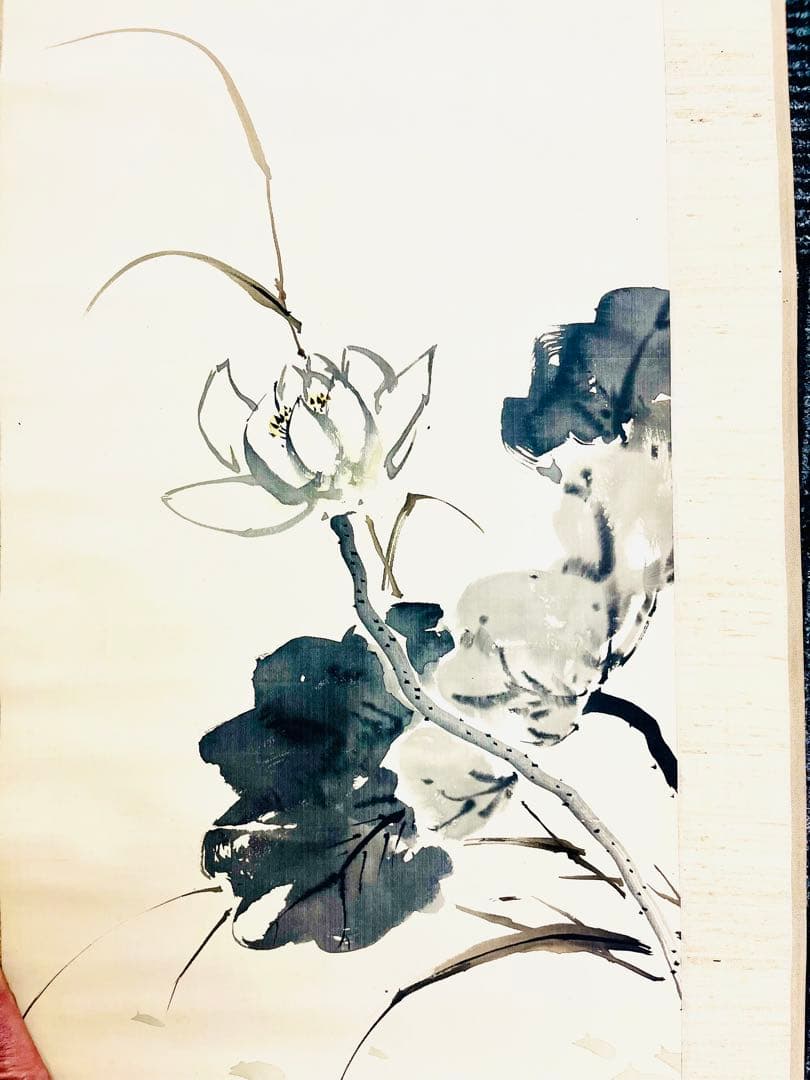 森脇雲溪　「蓮」 貴重な全落款印譜あり　真作！