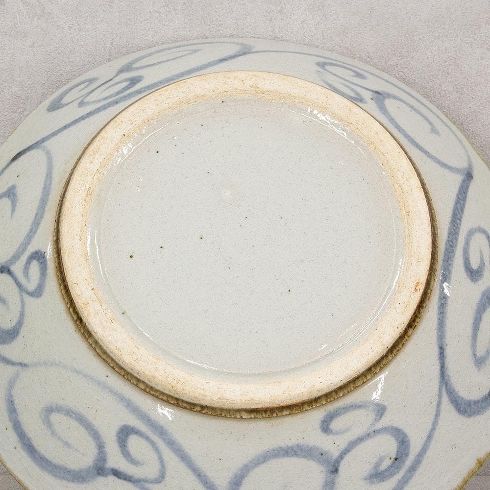 河井久 飾り皿大皿「唐草紋鉢」直径37.5cm 共箱 河井寛次郎・河井