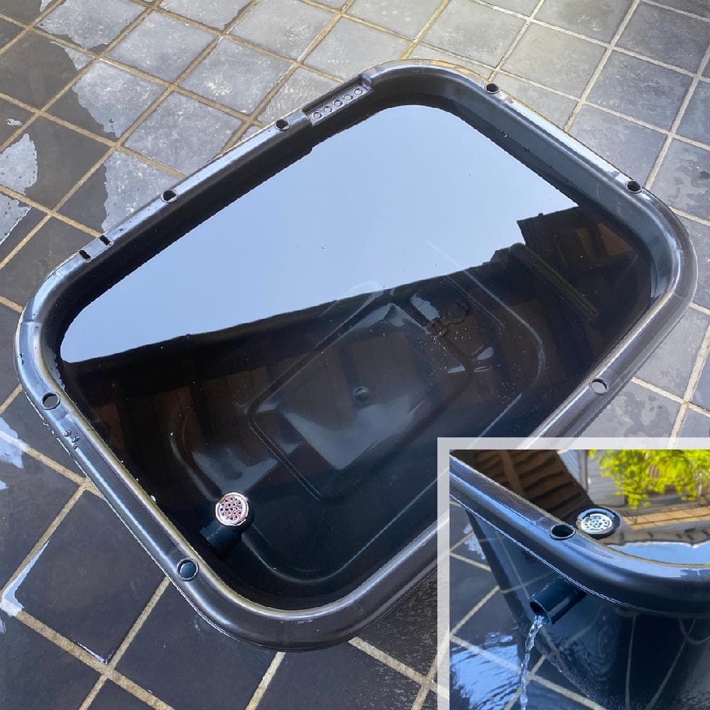 新タイプ】メダカ飼育ケース 35㍑黒x5個 オーバーフロー加工済 金魚