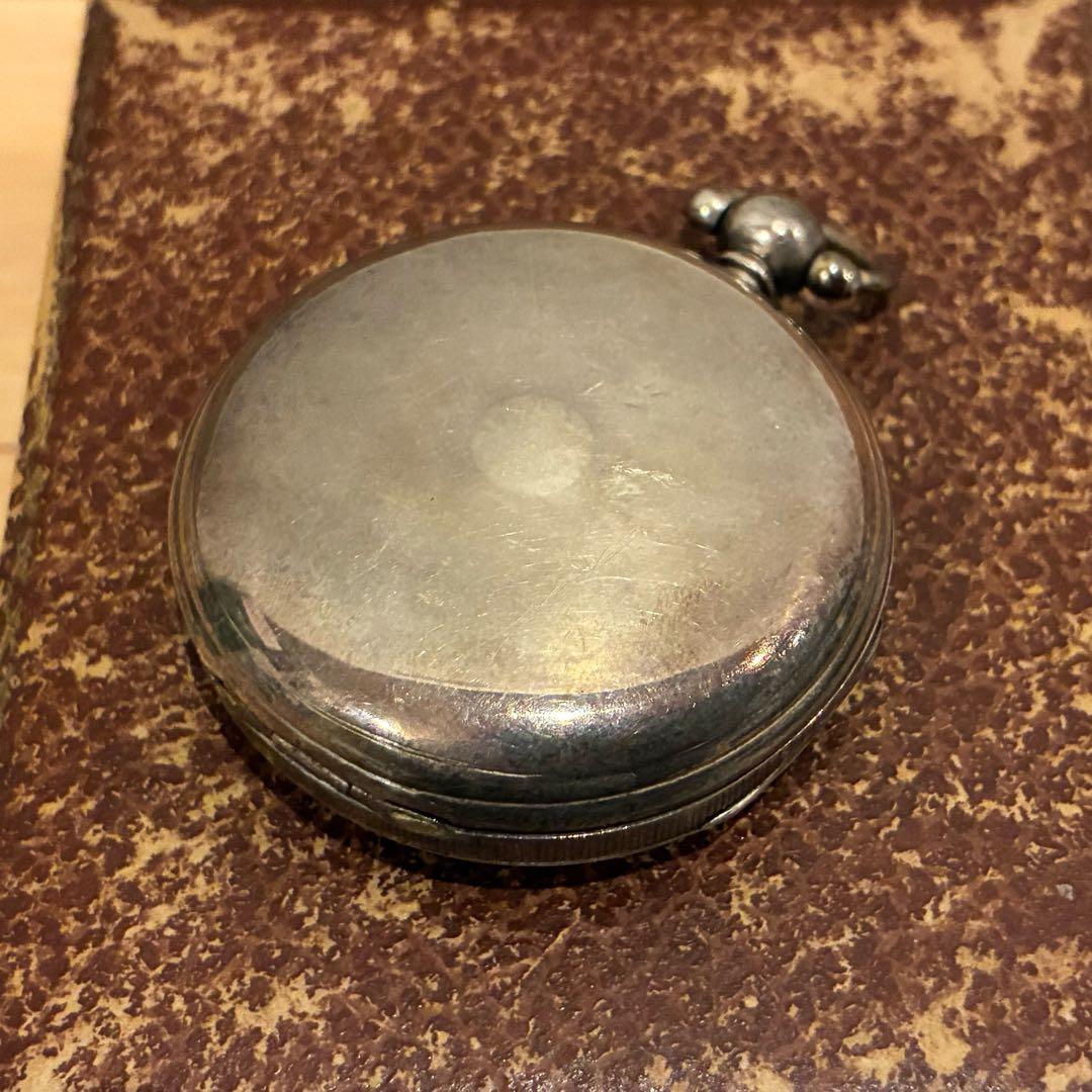 1846-1847年製 バーミンガム 純銀 懐中時計 英国アンティーク 鍵巻き式