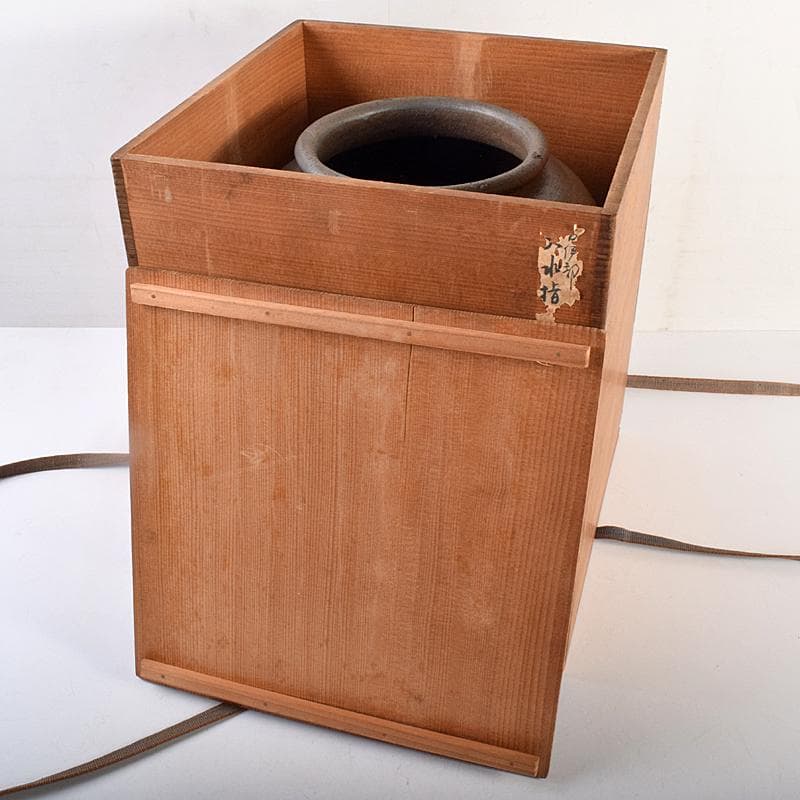 伊部焼 古伊部 大水指 壺 高さ約29㎝ 時代箱 MR8815B