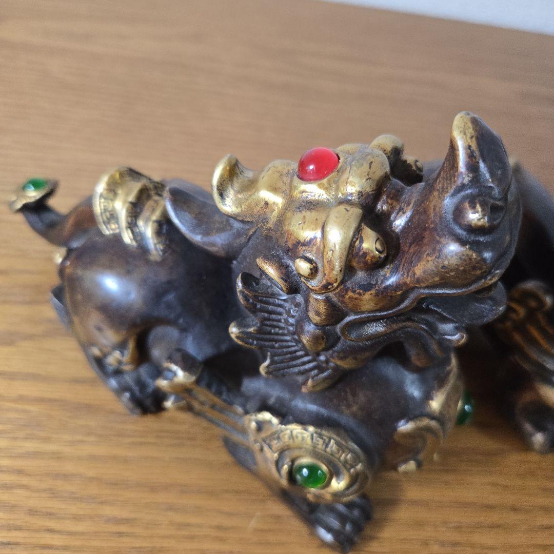 シーサー 獅子 狛犬 置物 真鍮製（2体セット）最終値下げ - メルカリ