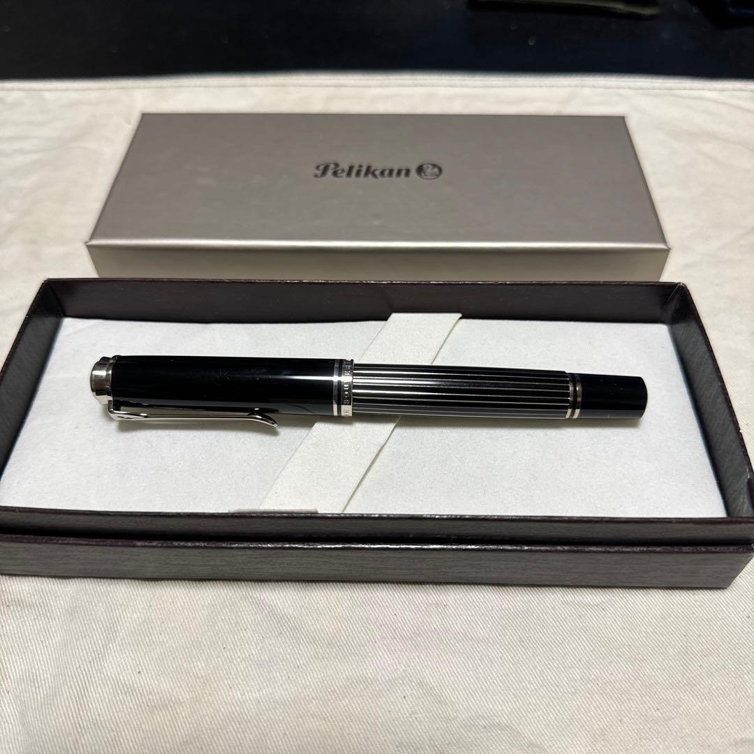 Pelikan ペリカン 万年筆 スーベレーン M815 メタルストライプ 中字 Pelikan ペリカン 万年筆 特別生産品 創業180周年モデル スーベレーン