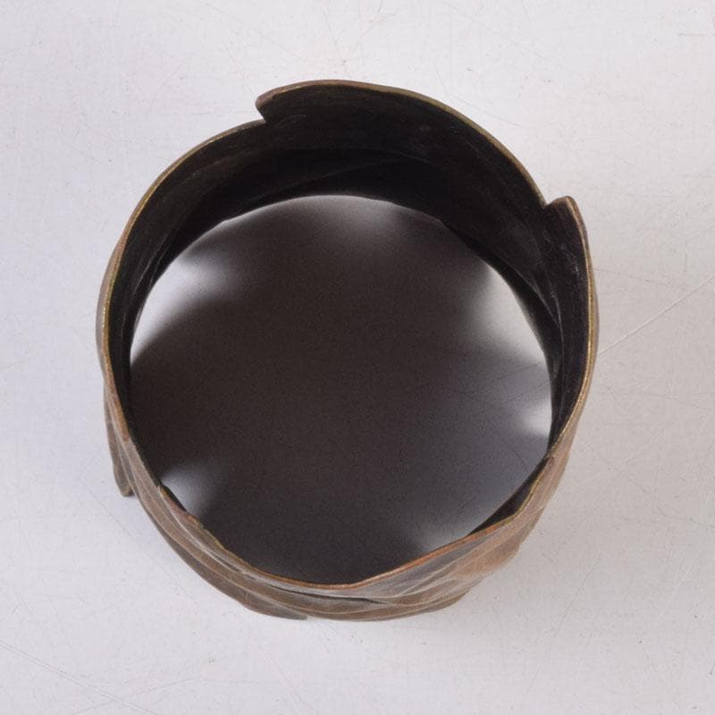 茶道具 古銅槌出 葉形 蓋置 時代箱 V 8546