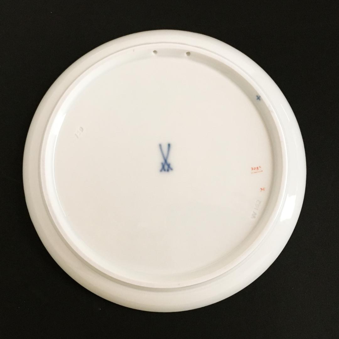 マイセン 金彩 果実文 フルーツ コバルト 絵皿 プレート直径 17センチ ⑤