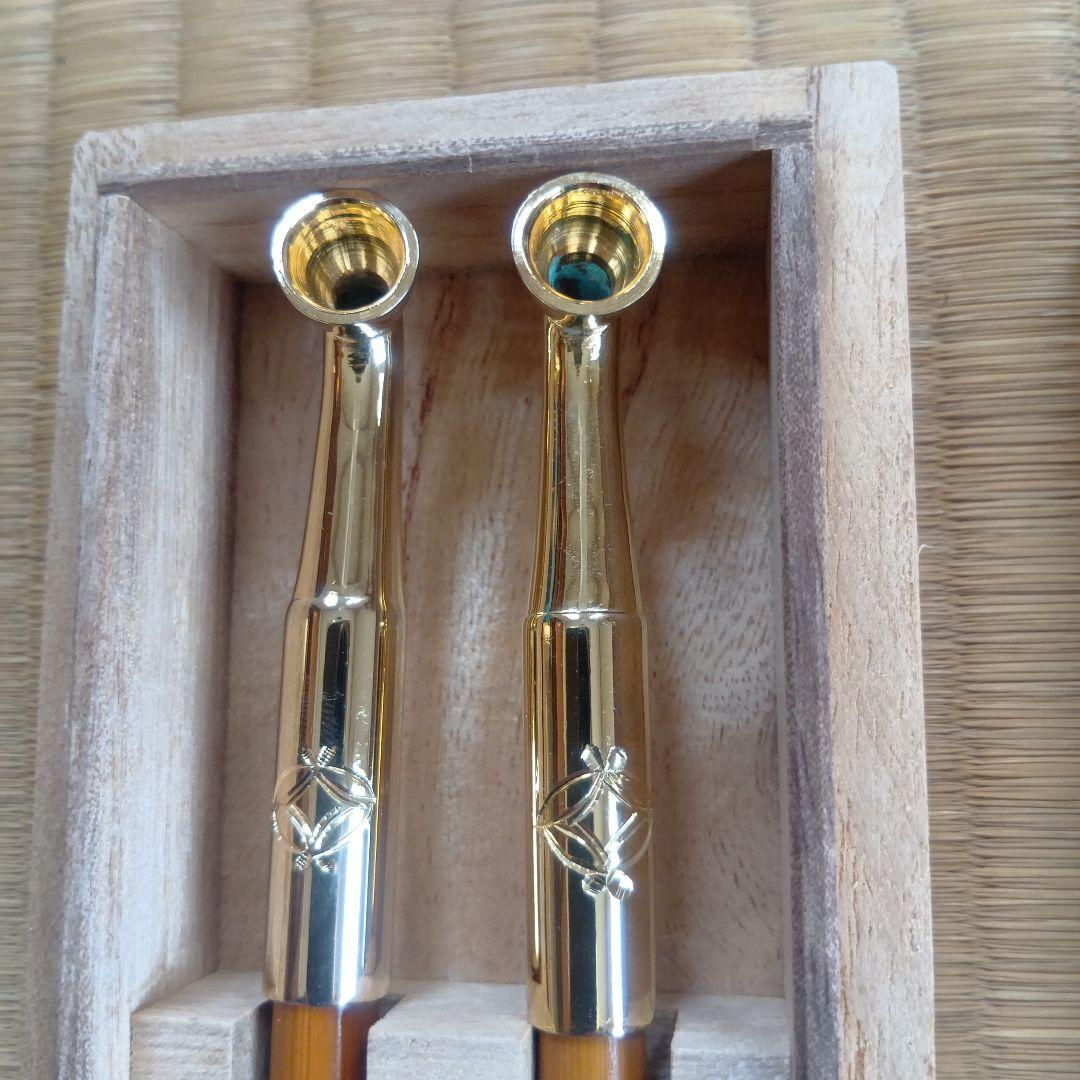 茶道具　宗徧流 煙管　一双　木村清五郎　キセル