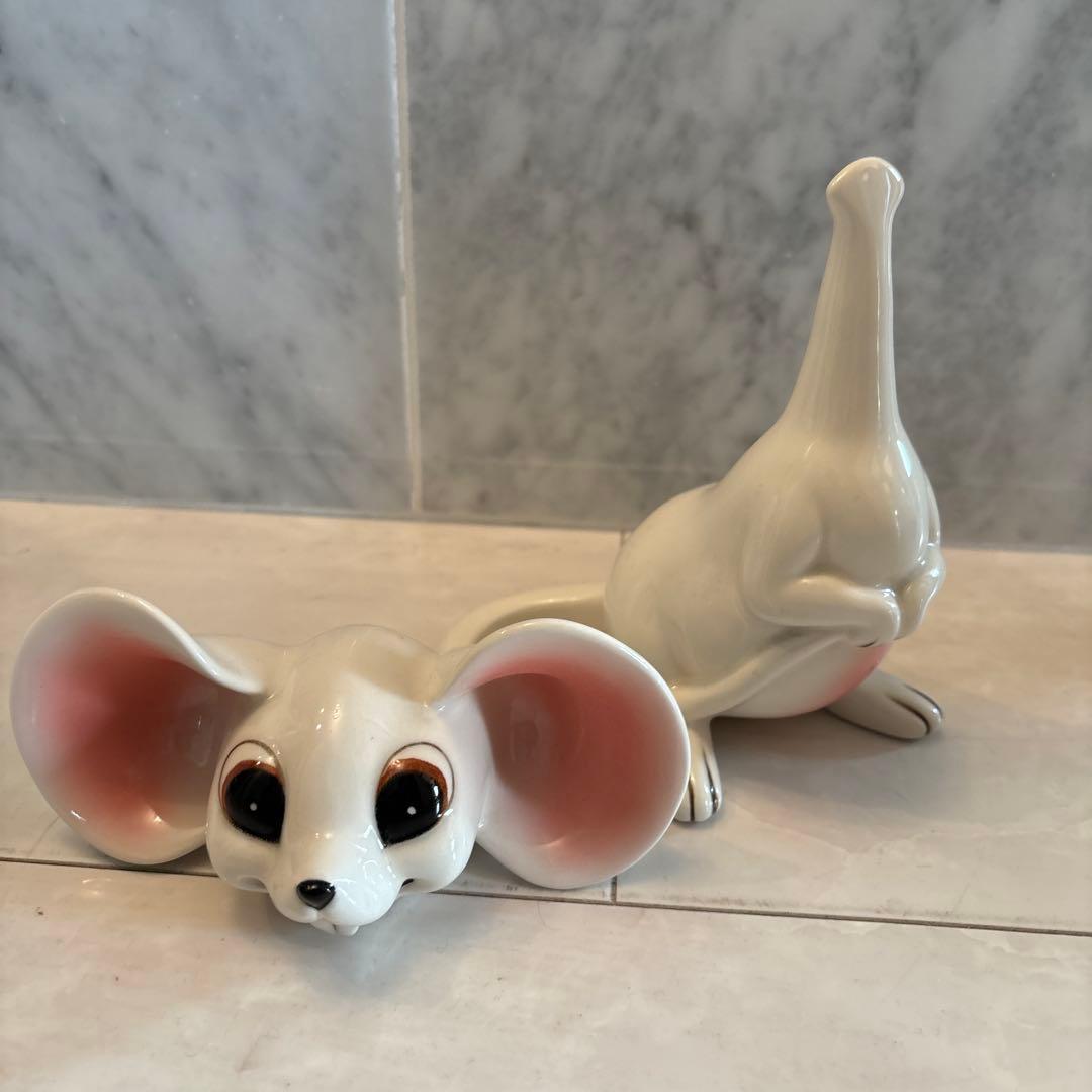 アメリカビンテージ60-70年代 大きな瞳と耳が可愛らしい首が回るネズミの