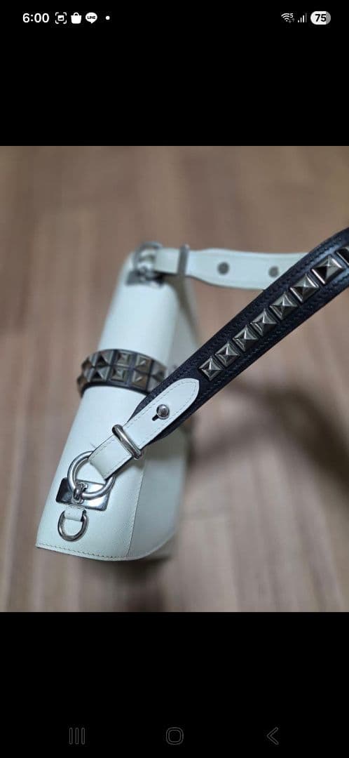 PRADA★エレクトラスタッズレザーショルダーバッグ赤