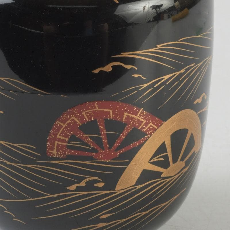 茶道具 輪島塗 平野桂山作 源氏車蒔絵 中棗 共箱 V 9252 - メルカリ