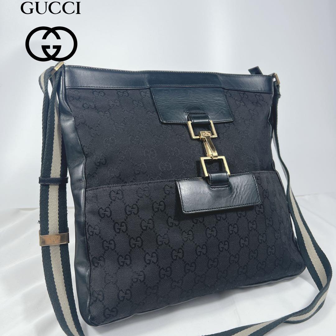 GUCCI グッチ GGキャンバス レザー ジャッキーショルダーバ