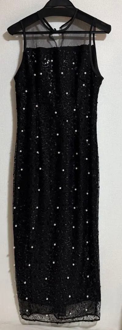 スパンコールパールミックス ボレロIラインワンピースドレス