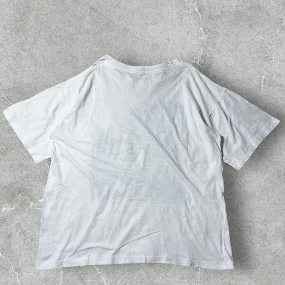 80s フォトTシャツ アメカジ ヴィンテージ XL シングルステッチ 古着 白