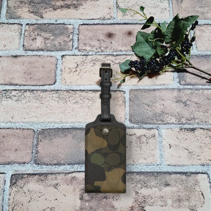 コーチ COACH ネームタグ シグネチャー ラゲッジタグ グリーンマルチ