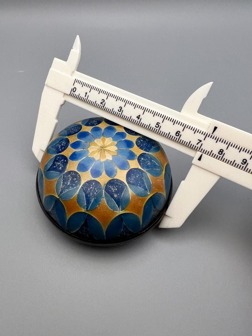 有線七宝蓋物　北原上子作　在銘　香合　重量約174.5g