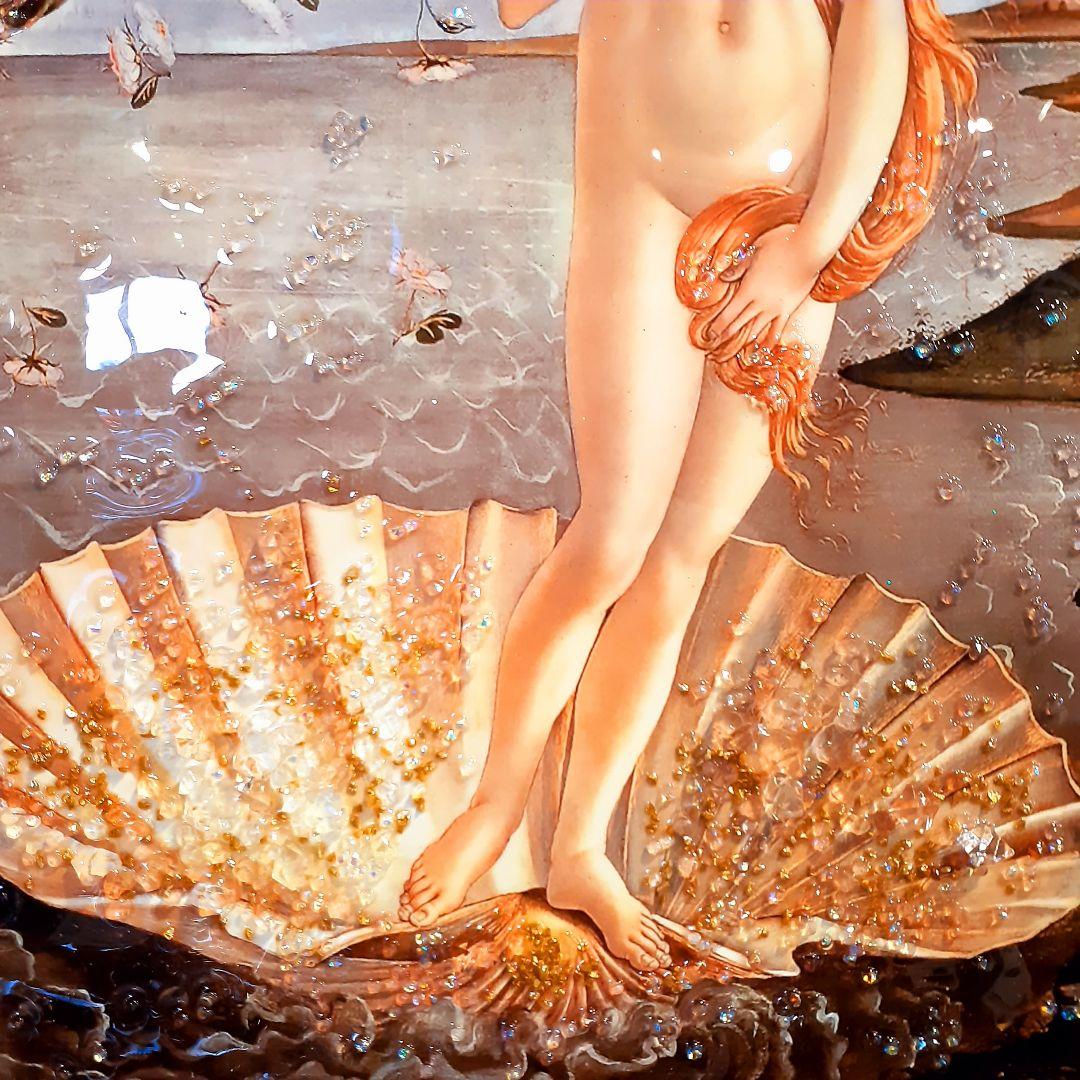 輸入雑貨　天然水晶石　ボッティチェリ作　『ヴィーナス誕生』　クリスタルアート