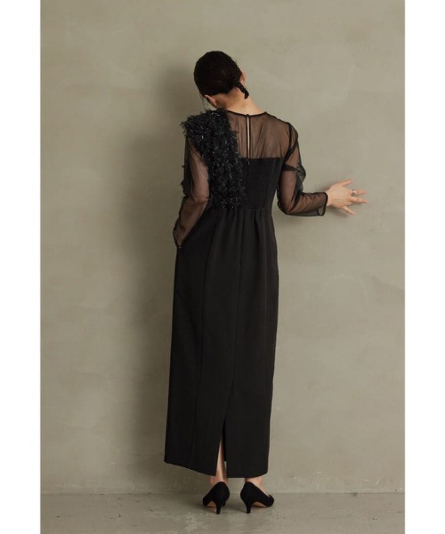 ANDRESD niana フリンジグリッターノットドレス