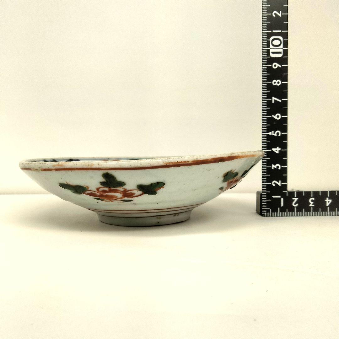 M274 中国 南京赤絵鳳凰文盤 平鉢 明時代 中皿 直径14㎝