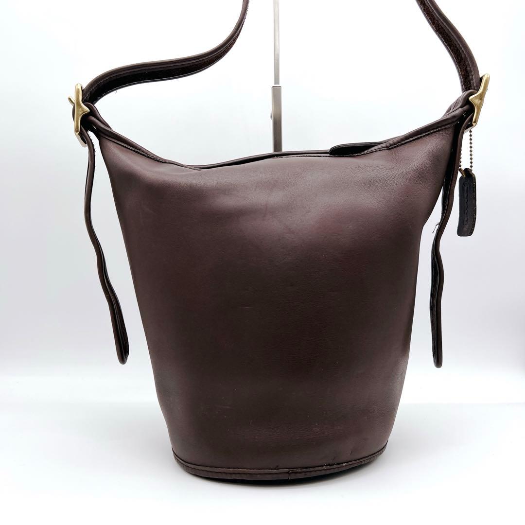 オールドコーチ　コーチ　 ショルダーバッグ　バケツ型　レザー　ブラウン　9953