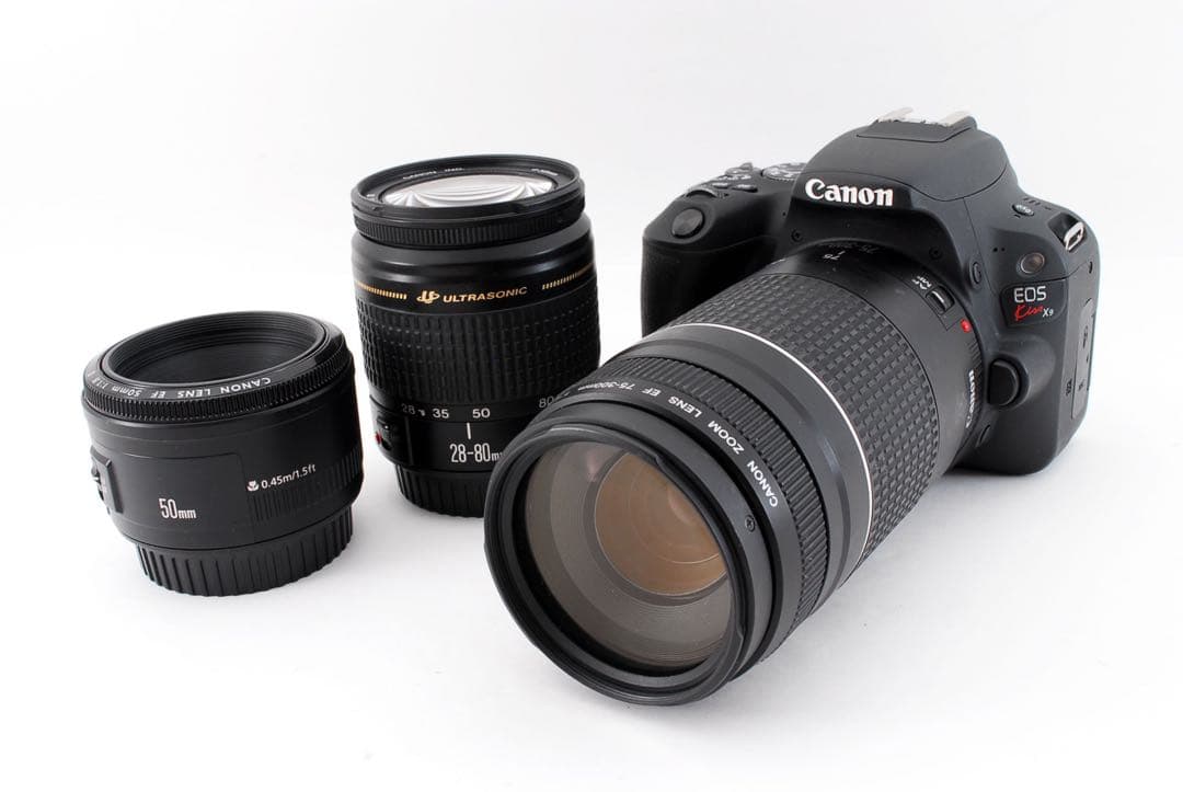 一眼レフカメラcanon kiss x9 標準&望遠&単焦点トリプルレンズセット