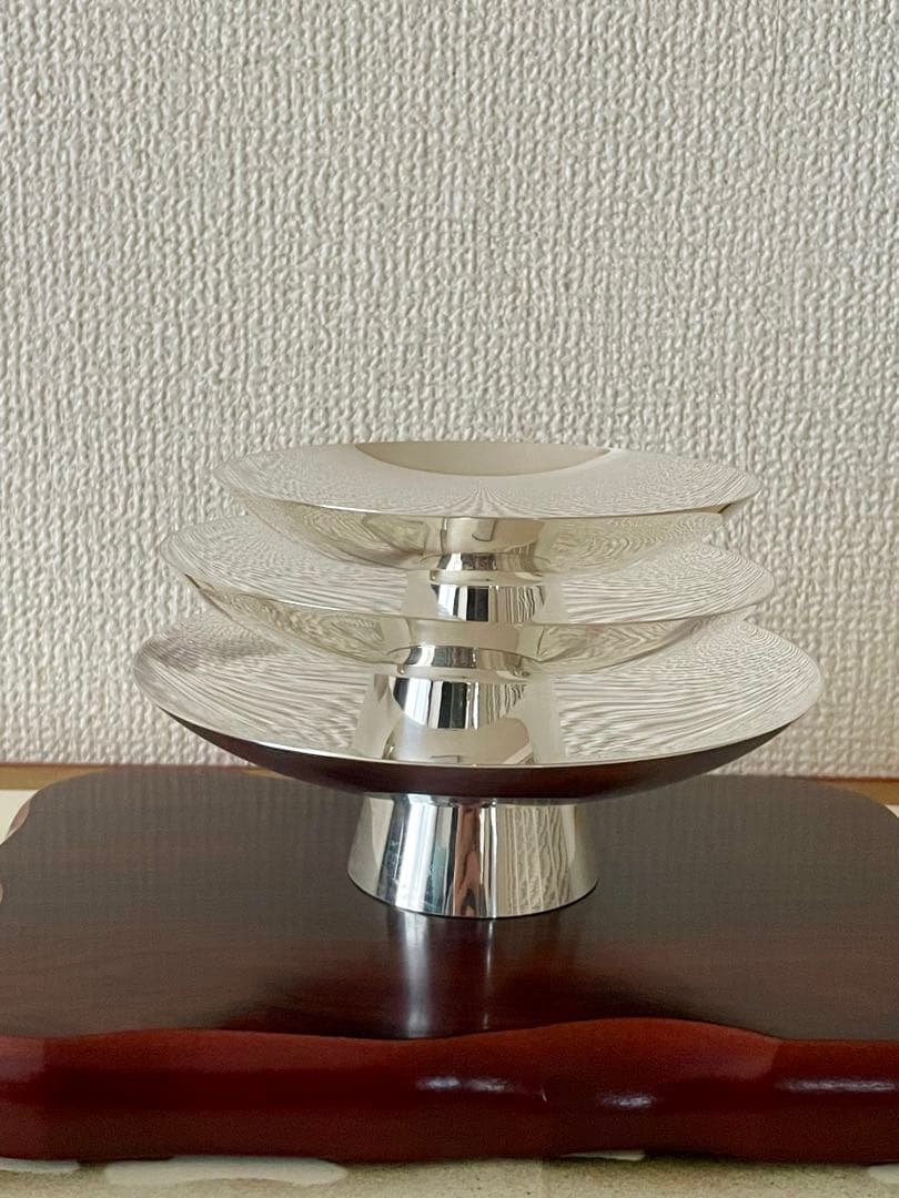 純銀天賞堂 純銀 銀盃 純銀盃 三ッ重 358ｇ