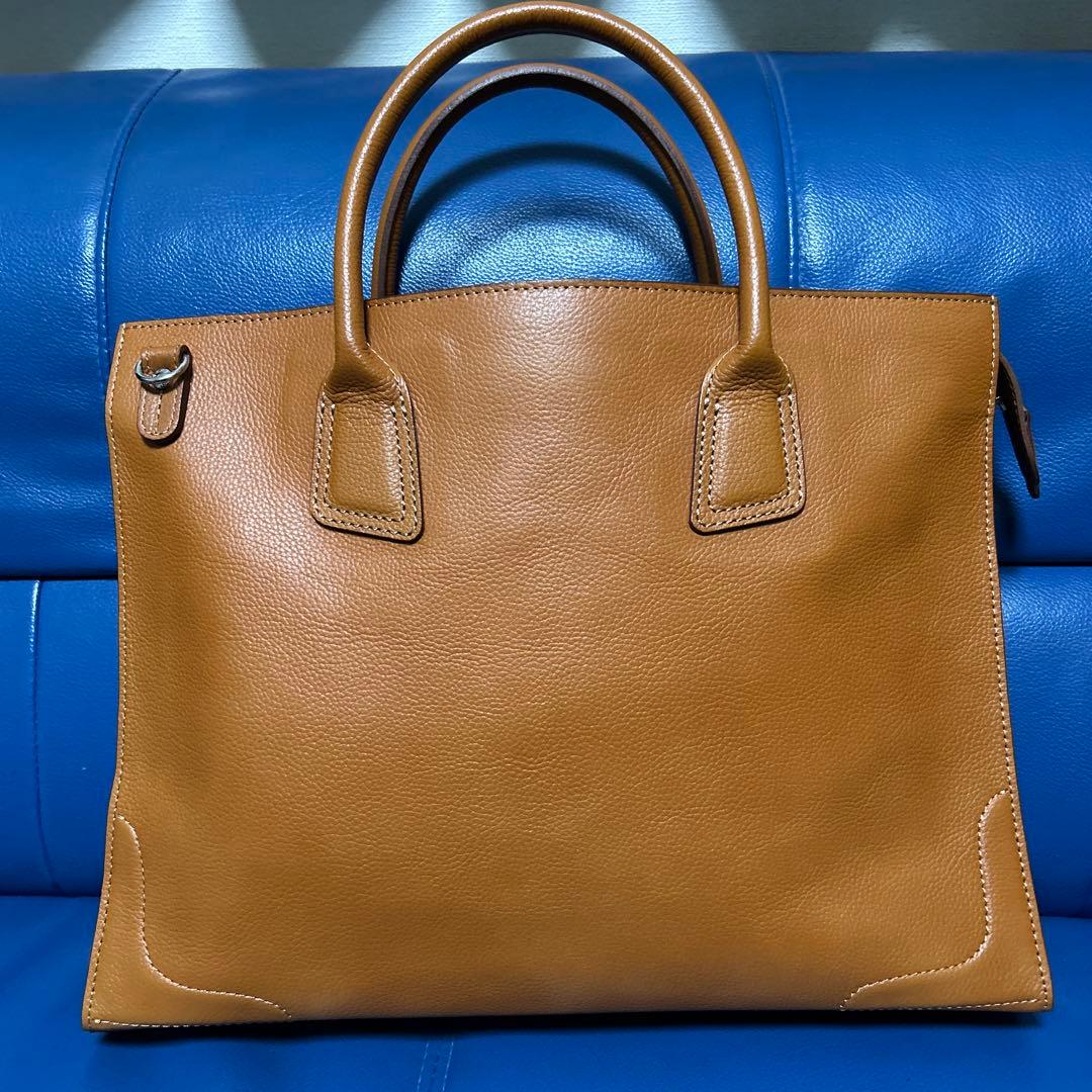 新品未使用-天皇家御用達ブラウンメンズトートバッグ