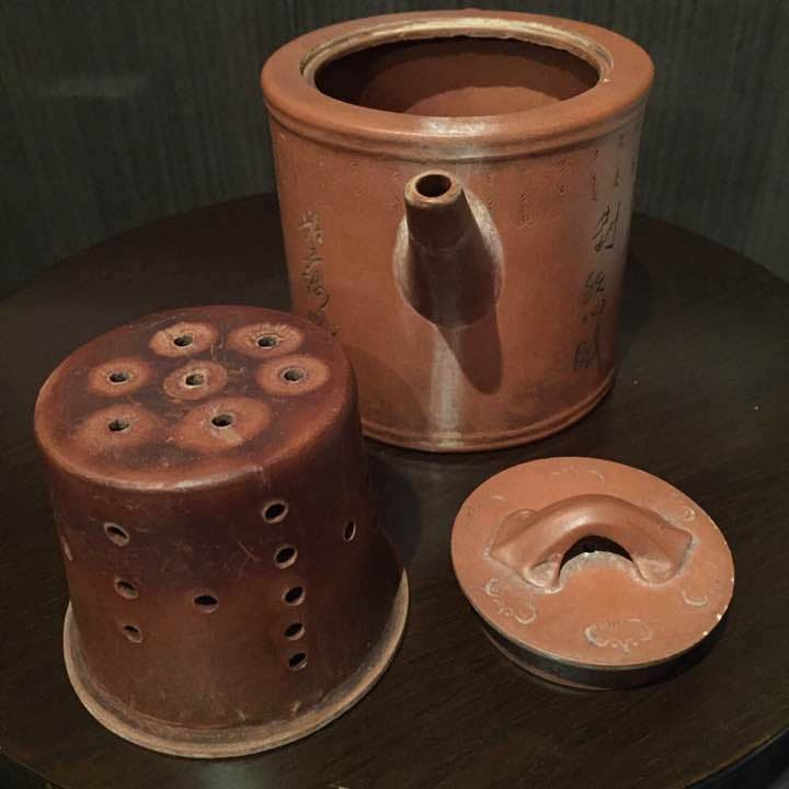 中国 古い急須 紫砂 朱泥 在銘