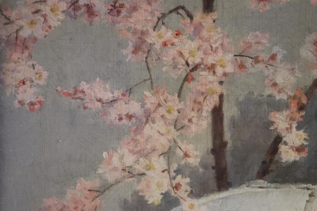 真作保証 西洋美術 ヨーロッパ絵画 「少女と女性」油彩20号 18～19世紀