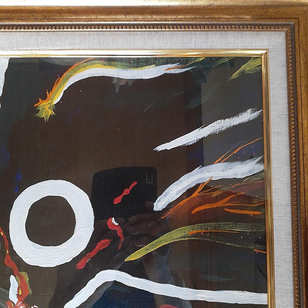 岡本太郎サインの油絵の抽象画です