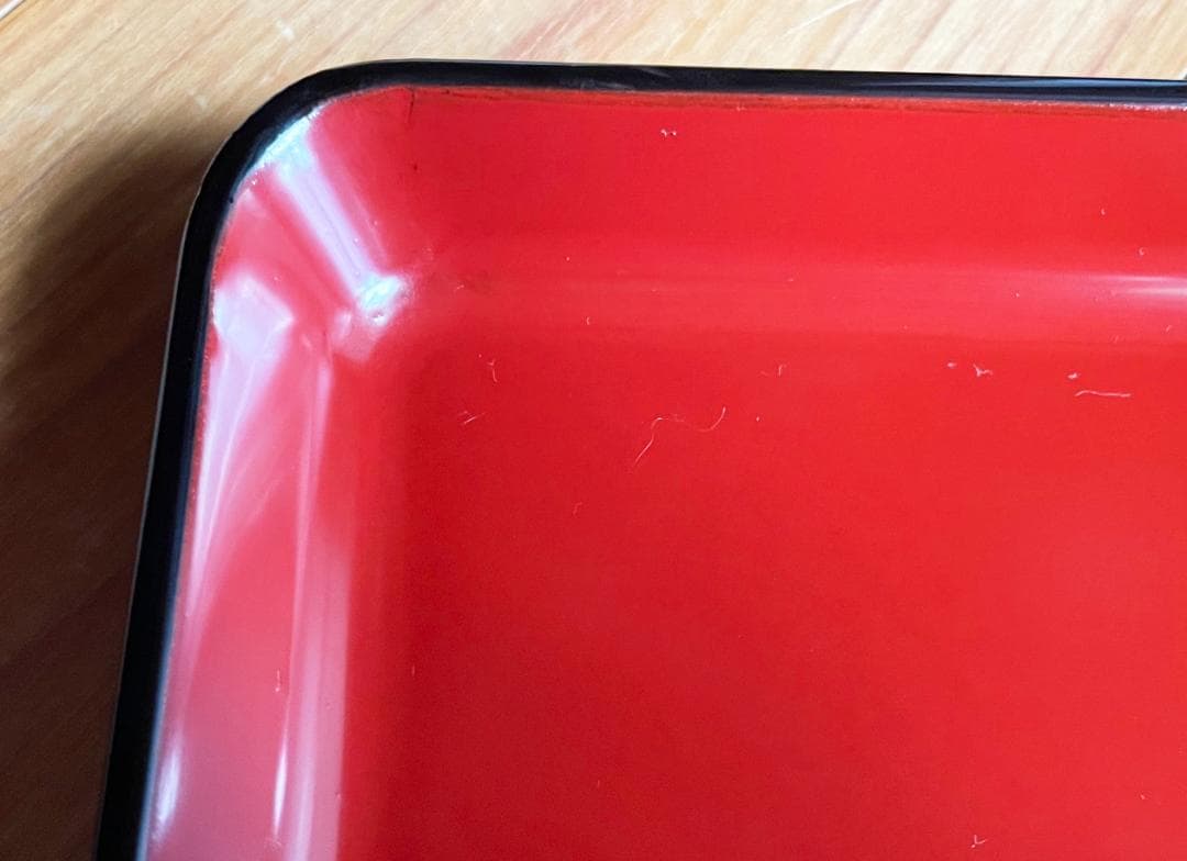 トレー 卓上盆 黒内朱会席膳 尺0寸 漆塗り木製 正角盆 漆器 5枚 ①