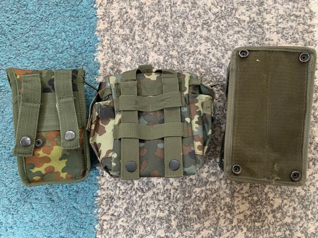 フレックターン迷彩ポーチ3個 Idz ベスト ポーチ類 ドイツ連邦軍
