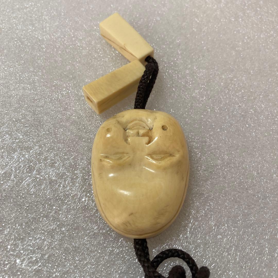 極上 天然素材 時代物 能面 吉祥面 おかめ ループタイ - メルカリ