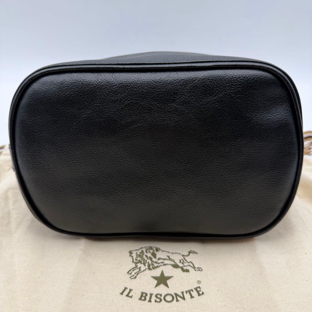 【未使用級】イルビゾンテ レザーショルダーバッグ バケツ ブラック 黒