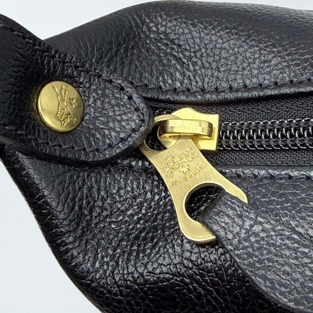 【未使用級】イルビゾンテ レザーショルダーバッグ バケツ ブラック 黒