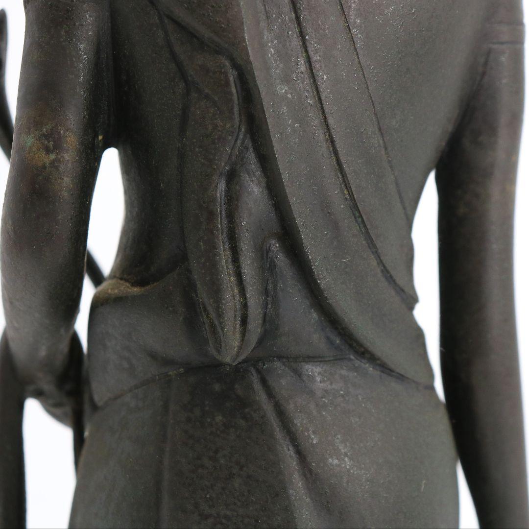 聖観音菩薩像 仏教美術 銅製/ブロンズ 仏像 置物 AB228 1FB6