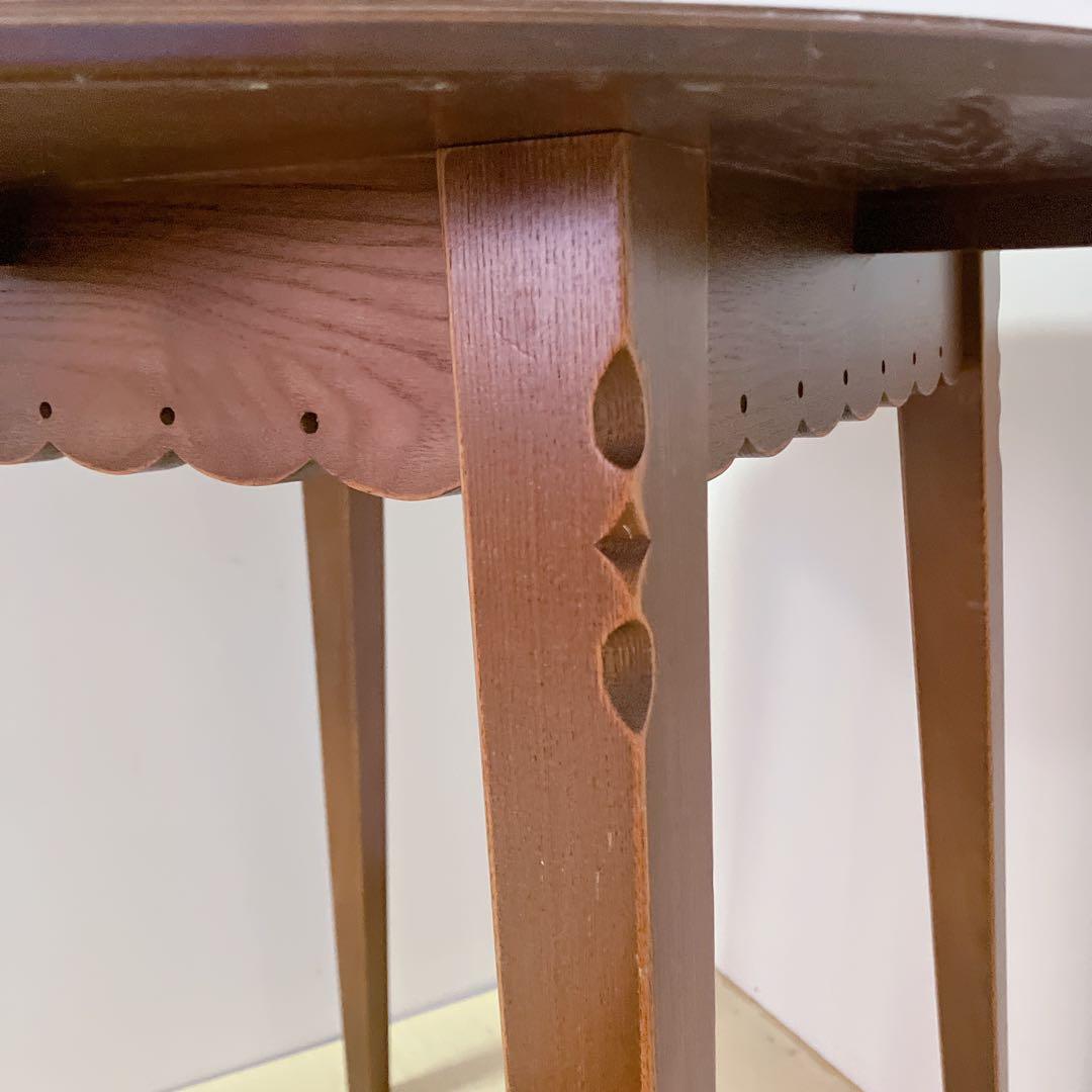 木製　ダイニングテーブル　円形　丸テーブル　コーヒーテーブル　デザインテーブル