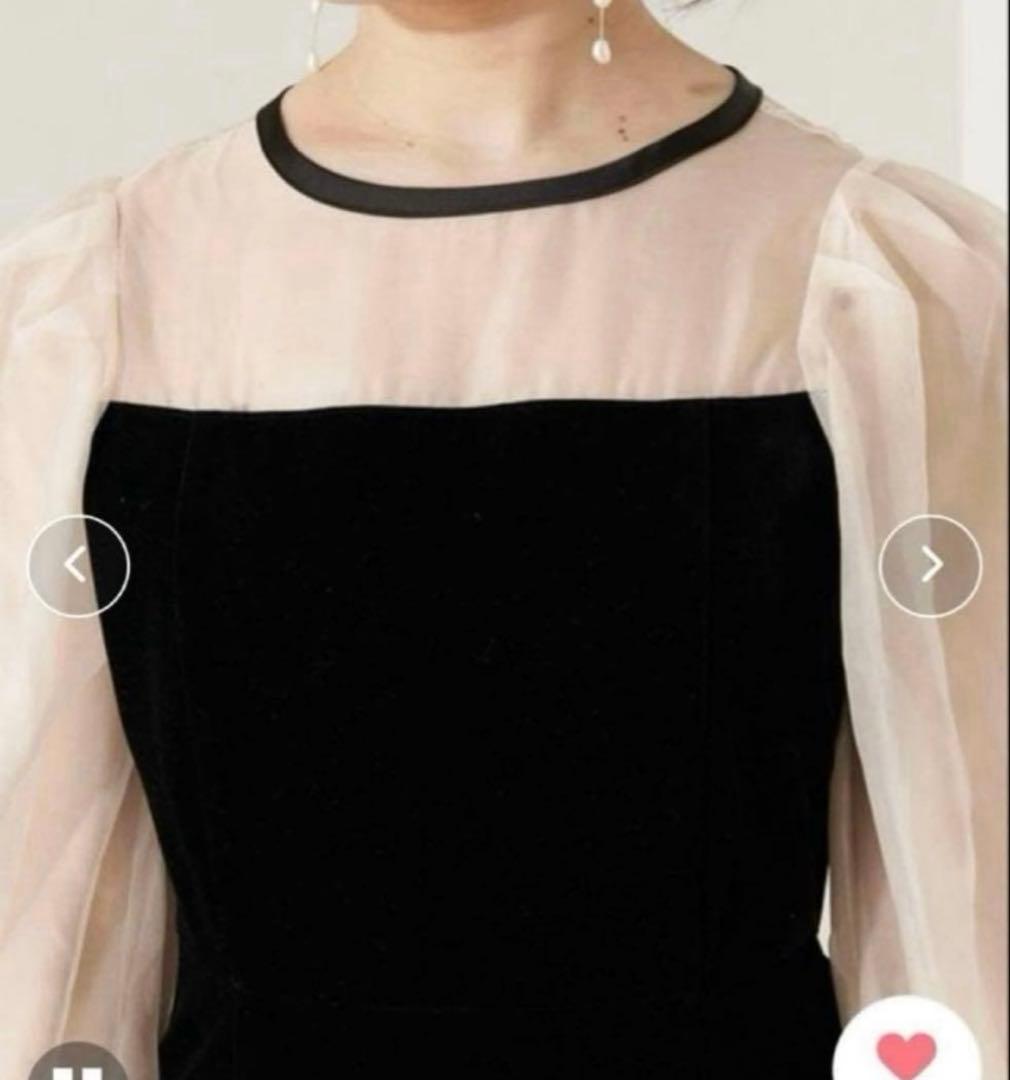 【SALON by Chico限定】配色シースルータイトロングドレス