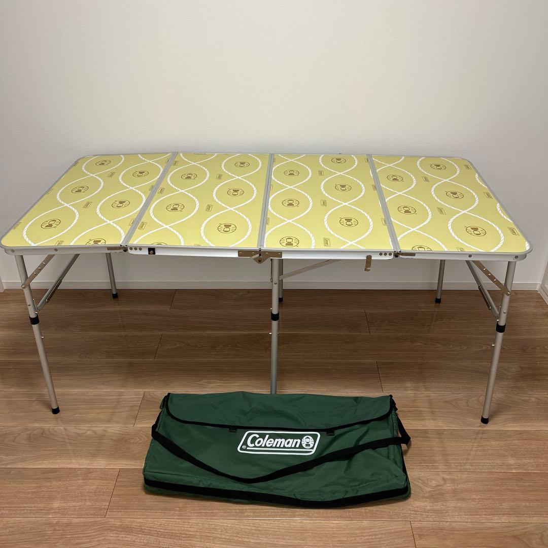 Coleman コールマン スリム四折テーブル コールマンランタン柄 160cm