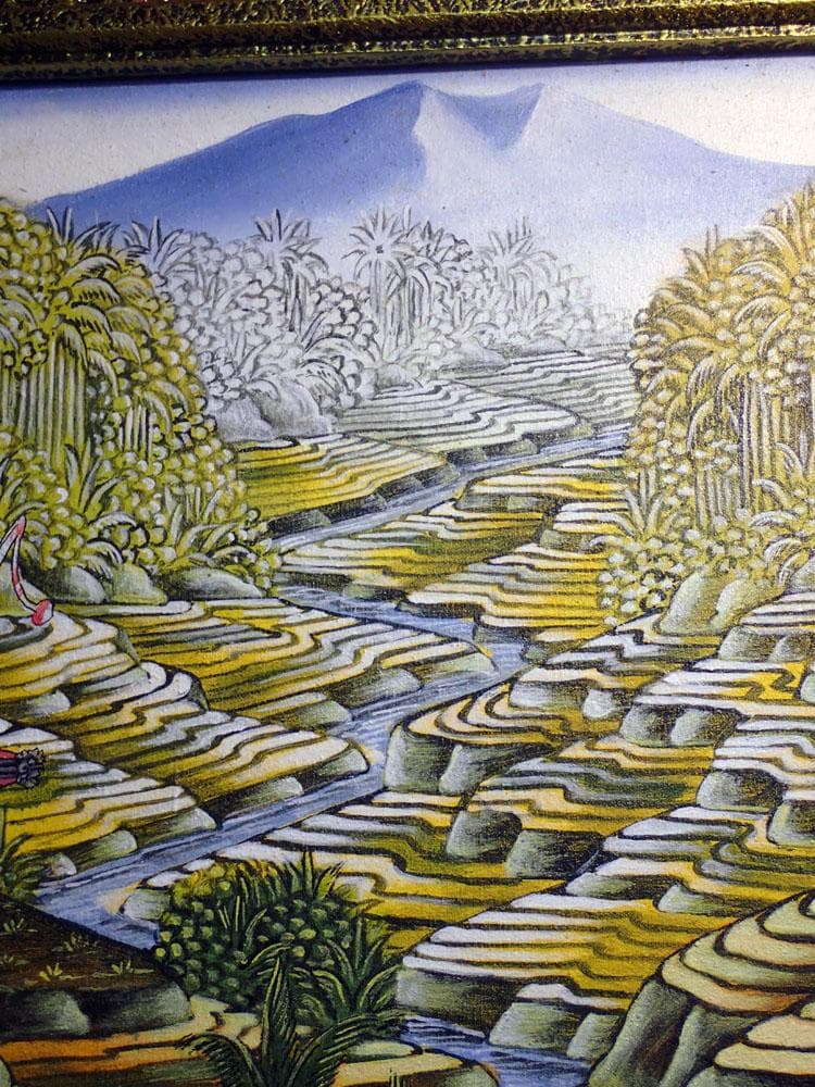 インドネシアの田園風景＿絵画