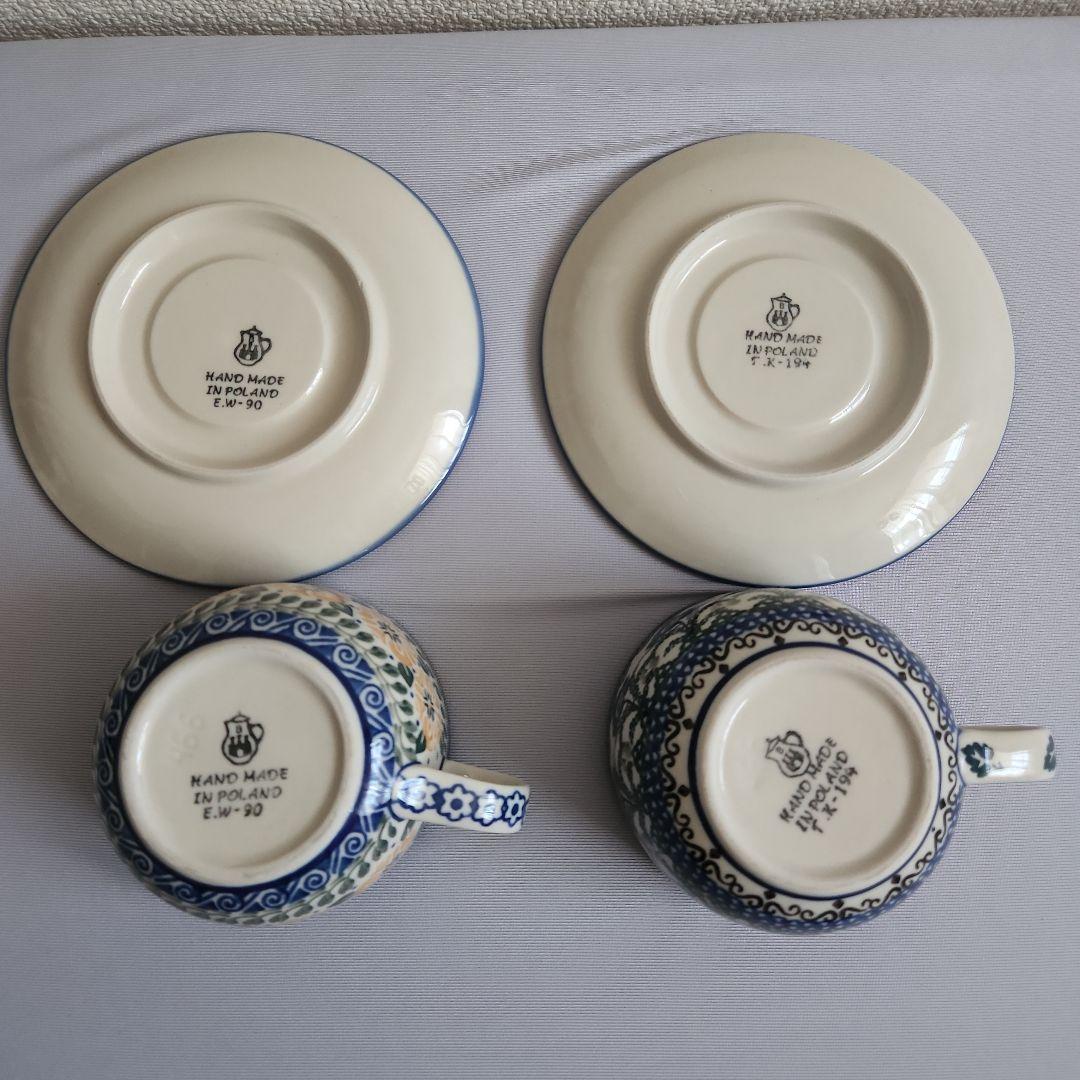 人間国宝 島岡達三 コーヒー椀皿 人間国宝 島岡達三 象嵌 赤絵 草花文