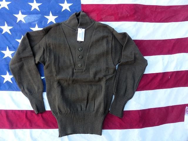 2004 デッド 米軍実物 5ボタンセーター M DSPC ヘンリーネック 91