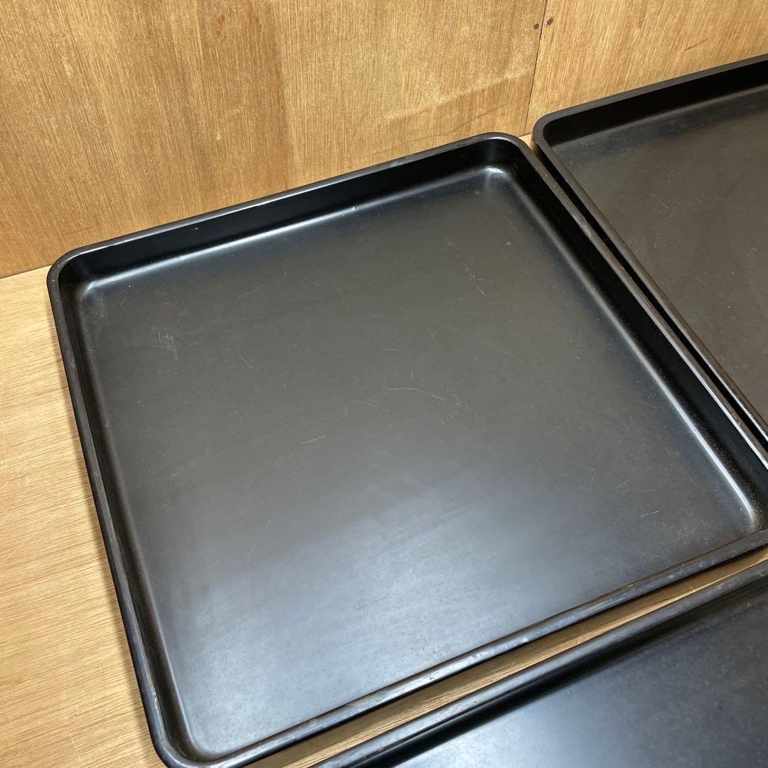 漆器　塗り盆　四角　5枚セット 木箱付き