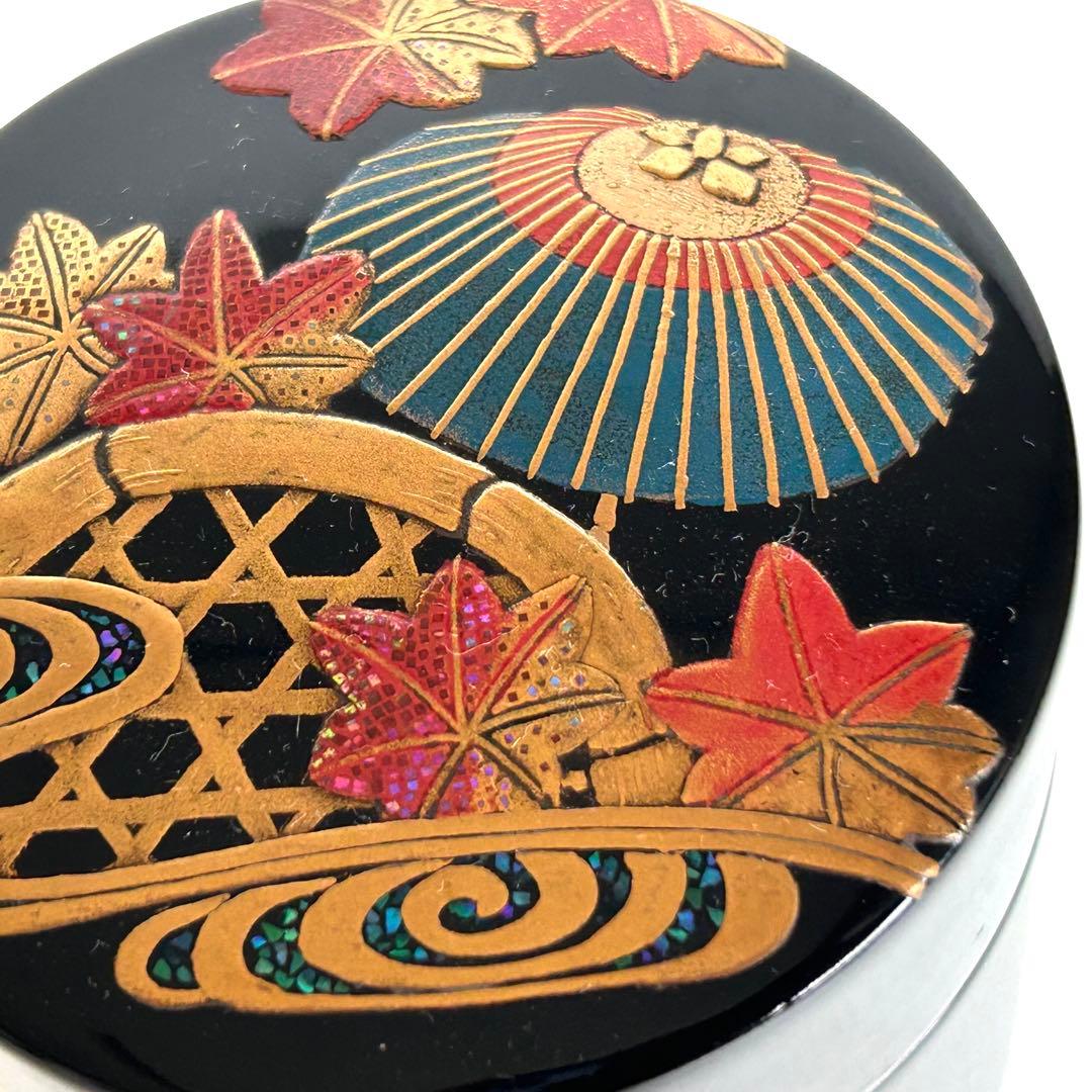 【美品.希少】漆器　茶筒　茶器　茶道具　木製　漆塗り　蒔絵　螺鈿 伝統工芸 小